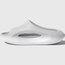 (Gray & White Gradient, 38-39) Papuci de baie moi pentru bărbați din spumă cu memorie – Șlapi ușori pentru baie și casă, pentru vară