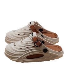 (Khaki leopard print, 40-41) Herresandaler med polstring på 5 cm i EVA - Skridsikre og ventilerede til strand, pool og sommerferier