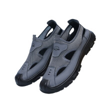 (grey, S:42) Schnelltrocknende Wasserschuhe für Herren – Mesh-Aquasocken mit Abflusslöchern zum Schwimmen, für Strand und Wasserspor