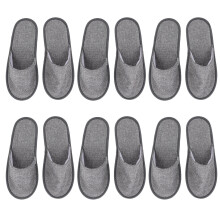20Pcs Non Slip Foldable Spa Slippers Dark Grey Disposable Guest Indoor