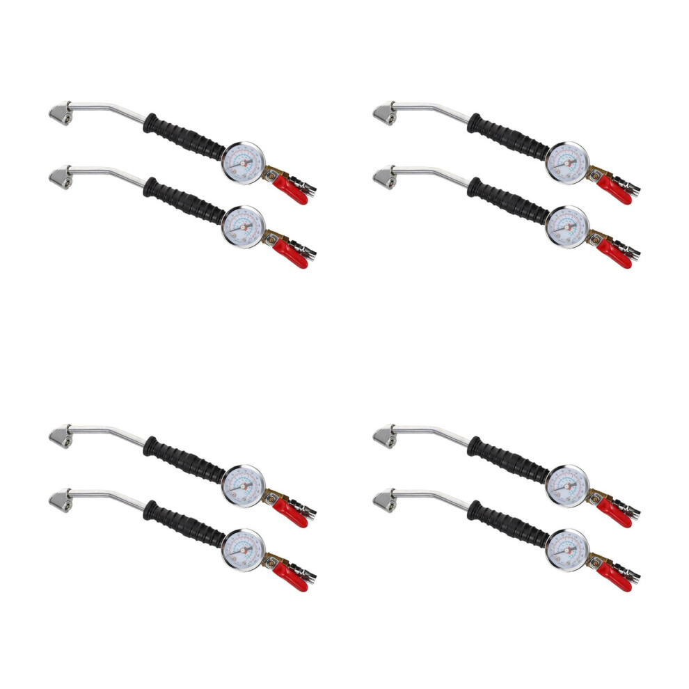 8Pcs Heavy Duty Tire Inflator Gauge With Quick Connect Nozzle Portable 3754235389245