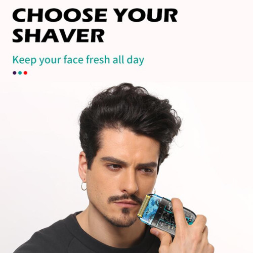VGR V-352 Double Cutter Head Portable Electric Foil Shaver(Transparent Black) 1