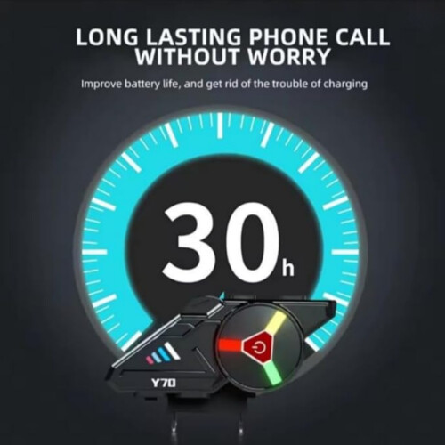 Κράνος μοτοσικλέτας Y70 Bluetooth 5.3, αδιάβροχα ασύρματα ακουστικά IPX6 με φως LED RGB, π 2