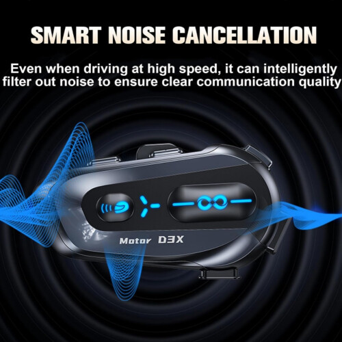 High-End Motorcycle Intercom Bluetooth Headset, Noise Cancelling Mic, IP56 Waterproof 600m Unlimited Group Chat Helmet Communication System 2