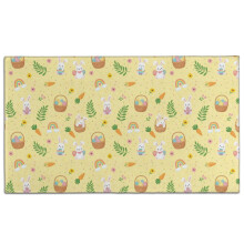 Easter and Rainbows Yellow Pattern Indoor Door Mat 17"x30", Washable Non-Slip Decorative Rug for Entrance, Kitchen, Bathroom