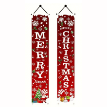 Red Merry Christmas Porch Banner for Outdoor Door Decor – Compatible with City Holiday Decor