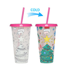 Gobelet isotherme de Noël 710 ml avec couvercle et paille