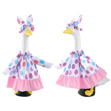 Easter Goose Costume for Porch Decor - Cute Easter Bunny Outfit with Waterproof Dress, Holiday Decoration for Yard, Garden, Easter Party Supplies,B