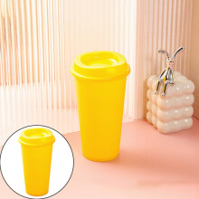 475Ml Color Changing Reusable Tumbler with Lid, Large Plastic Cup for Cold Drinks, Cute Iced Cup for Adults, Women, Yellow