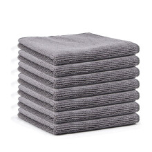 Conjunto de 7 toalhas de cozinha de microfibra cinza, 30 cm x 30 cm