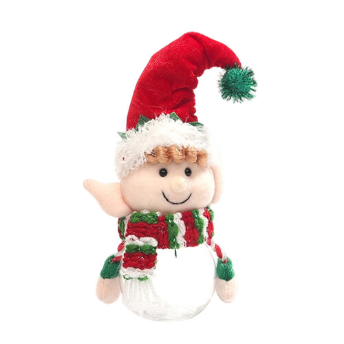 Barattolo per biscotti trasparente a forma di Babbo Natale, rosso