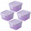 Salad Crisper Bins Keeping Boxes Purple PP 4Pcs Lidded 1