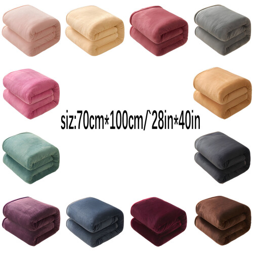 Fleece Blanket Solid Color 70x100cm Orange Warm Anti-Static 1