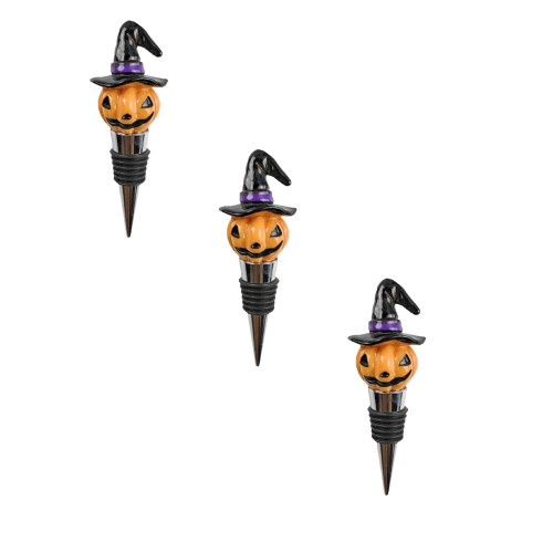 Halloween-viinitulppa kurpitsalla ja hatulla 1