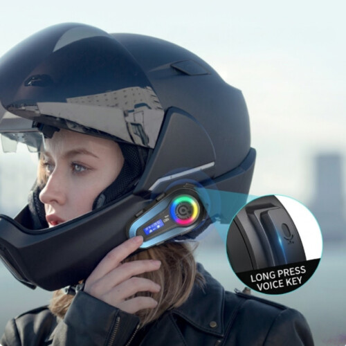Q08-MAX Motorcycle Helmet Intercom, 500m Intercom, Bluetooth 5.3 Dual Core Chip, LCD Color Screen, IPX6 Waterproof, 16H Talk Time 2