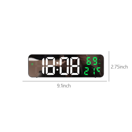 Relógio de parede LED grande com temperatura, data e umidade. 2