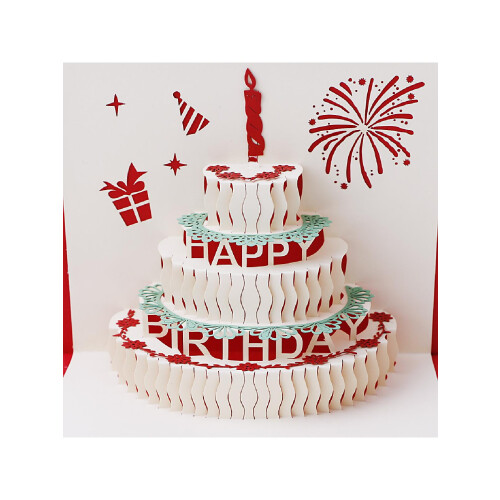 Carte d'anniversaire 3D pop-up avec enveloppe 1