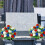 Artificial Red White Blue Roses Bouquet for Cemetery and 3