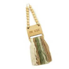 Tassels Embellished Wooden Sign With Decorative Fringes-Style2