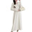 Maternity Knit Dress Comfortable Polyester Fabric-Cream L 1