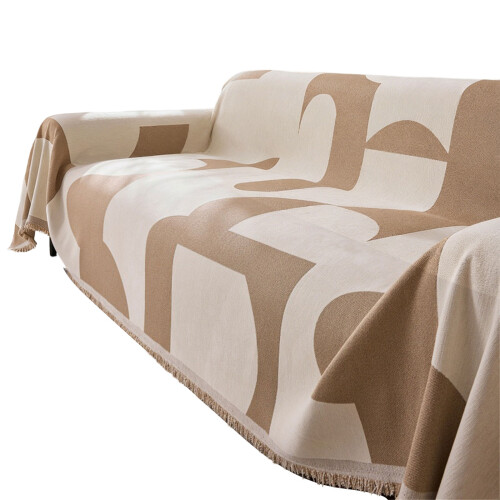 Couverture de canapé géométrique en Chenilles douces,-Kaki A