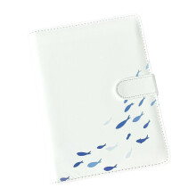 Hardcover PU Leather Journal Refillable-whale horizontal line