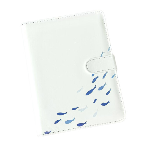 Hardcover PU Leather Journal Refillable-whale horizontal line