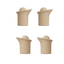 Pack of 4 Silicone Wine Stoppers with Filtration-Burgundy