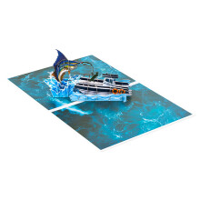 Beautiful Collectible 3D Sailfish Popup Card with Artisanal