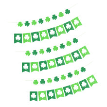Multipurpose Paper Pennant With Clovers Pattern Handmade