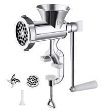 Tritacarne manuale per impieghi gravosi – Acciaio inossidabile, 5 in 1