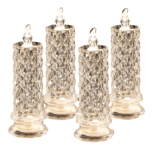 Rose Shadow LED Flameless Candles, 4PCS Romantic Battery Operated Candles Led Pillar for Valentines