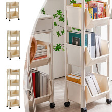 Clearance! 3-Tier Rolling Utility Cart with Wheels, Rolling Storage Cart with Handle for Kitchen Bathroom Living Room