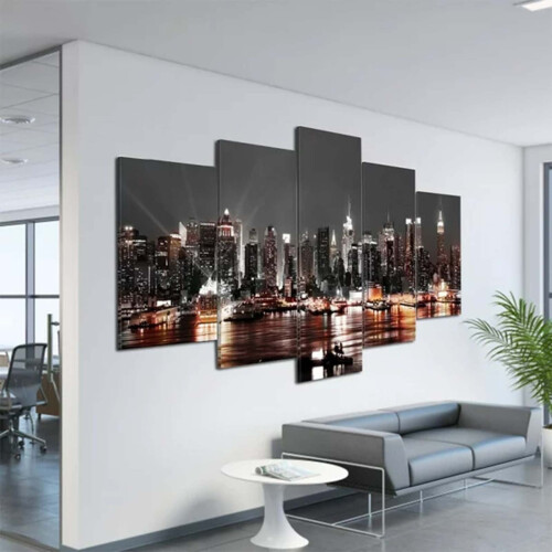 NY-teemainen canvas-seinätaide, 5 kpl