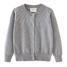 Kids cardigan sweater rhinestone detail long sleeve button