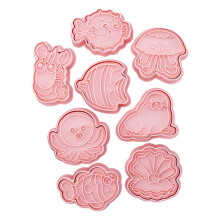 Moules à biscuits créatures marines en plastique (8 pièces)