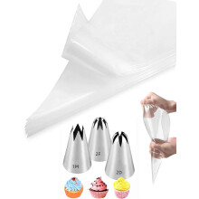 Zestaw końcówek cukierniczych KitchenKey1M2D2F z 20 jednorazowymi torebkami