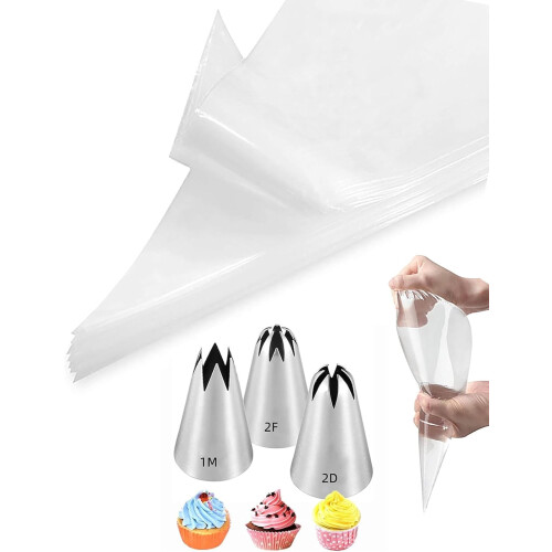 KitchenKey1M2D2F Spritztüllen-Set mit 20 Einwegbeuteln