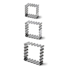 3-teiliges quadratisches Ausstechförmchen-Set aus Edelstahl