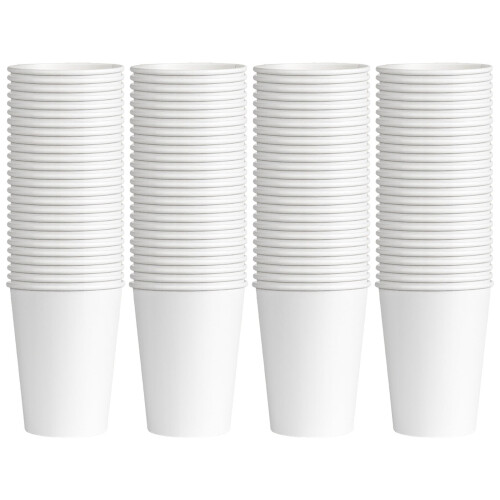 Λευκά χάρτινα ποτήρια καφέ 8oz 100pack