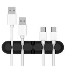 Desktop Cable Organizer Clip - Silicone Cord Management Holder for Phone Charger & Data Cables, 9.6x2x1.2cm Office Desk Storage Solution