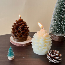 Christmas Scented Candles Gift Wax Realistic Tree Shaped Candle for Home, Cute Aromatherapy Candles for Christmas Party Holiday, Coffee Color