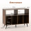Turntable Stand with Vinyl Storage, Rustic Brown 2