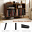Turntable Stand with Vinyl Storage, Rustic Brown 4