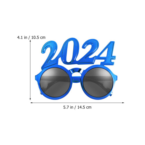 Silvesterbrillen 2024, PC-Gestell, 4er-Pack 1