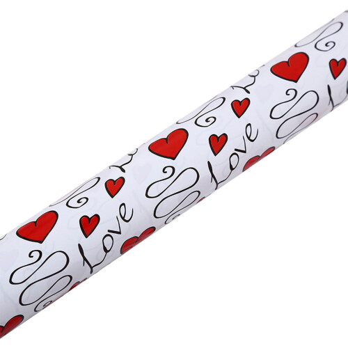Romantisches Geschenkpapier mit Herzmotiv, 1 Rolle 1