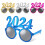 Silvesterbrillen 2024, PC-Gestell, 4er-Pack 5