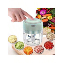 Mini Wireless Electric Garlic Grinder, 3-Blade Chopper & Puree Compactor – Compatible with Kitchen Use
