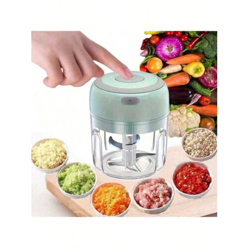 Mini Wireless Electric Garlic Grinder, 3-Blade Chopper & Puree Compactor – Compatible with Kitchen Use