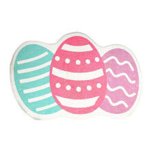 Easter Bunny Egg Doormat – Non-Slip, Washable, Indoor/Outdoor Rabbit/Easter Egg Mat for Bathroom, Kitchen, Door (31.5x19.7in, Polyester)